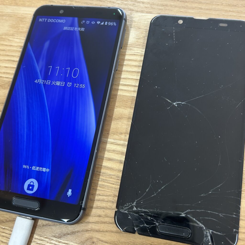 上田市で画面割れしたAndroidスマホを即日修理したBefor & after。データそのままで完了。