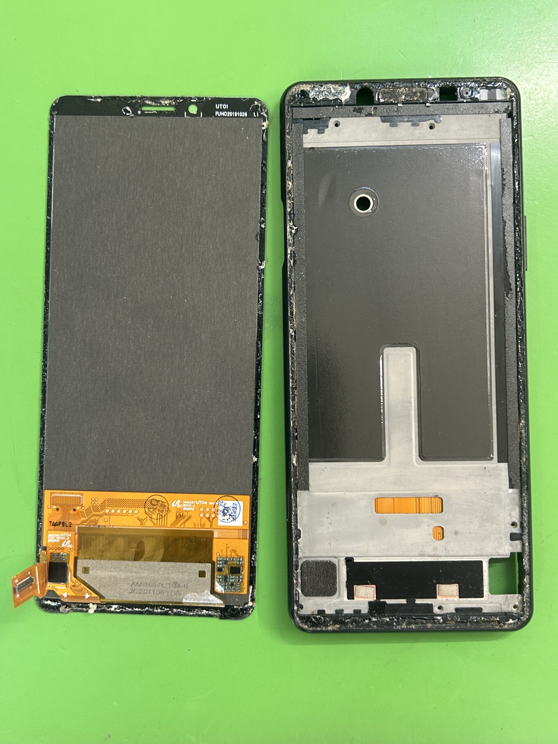Android Xperia5Ⅱ フロントパネル交換, 水没処理